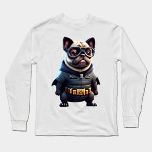 Cute Pug in Bat Costume - Adorable Pug in Bat Suit Design Long Sleeve T-Shirt